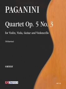 Paganini, Niccolò : Quartetto Op. 5 N. 3 per Violino, Viola, Chitarra e Violoncello