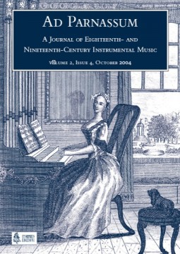 Ad Parnassum. A Journal on Eighteenth- and Nineteenth-Century Instrumental Music - Vol. 2 - No. 4 - October 2004 Ad Parnassum. A Journal on Eighteenth- and Nineteenth-Century Instrumental Music - Vol. 2 - No. 4 - October 2004