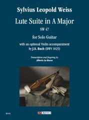 Weiss, Sylvius Leopold : Suite per Liuto in La maggiore SW 47 per Chitarra sola con accompagnamento opzionale di Violino di J.S. Bach (BWV 1025)