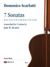 Scarlatti, Domenico : 7 Sonatas (K. 144 - K. 151 - K. 152 - K. 430 - K. 431 - K. 472 - K. 512) trascritte per 2 Chitarre da John W. Duarte Scarlatti, Domenico : 7 Sonatas (K. 144 - K. 151 - K. 152 - K. 430 - K. 431 - K. 472 - K. 512) trascritte per 2 Chitarre da John W. Duarte