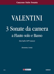Valentini, Giuseppe : 3 Sonate da camera for Treble Recorder and Continuo