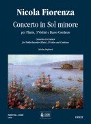 Fiorenza, Nicola : Concerto in G Minor for Treble Recorder (Flute), 3 Violins and Continuo [Score]