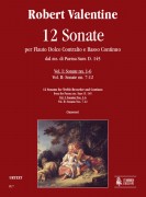 Valentine, Robert : 12 Sonatas from the Parma ms. Sanv. D. 145 for Treble Recorder and Continuo - Vol. 1: Sonatas Nos. 1-6