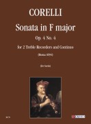 Corelli, Arcangelo : Sonata in Fa maggiore Op. 4 N. 4 per 2 Flauti Dolci Contralti e Basso Continuo