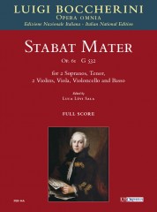 Boccherini, Luigi : Stabat Mater Op. 61 (G 532) for 2 Sopranos, Tenor, 2 Violins, Viola, Violoncello and Basso [Score]